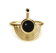 Load image into Gallery viewer, INTERSTELLAR RING GOLS VERMIEL ONYX
