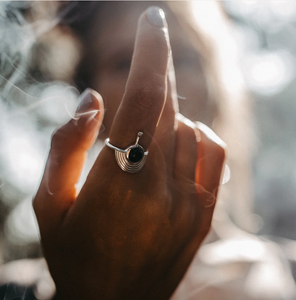 INTERSTELLAR RING SILVER ONYX