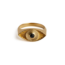 Load image into Gallery viewer, RAYS OF LIGHT RING ONYX GOLD VERMEIL
