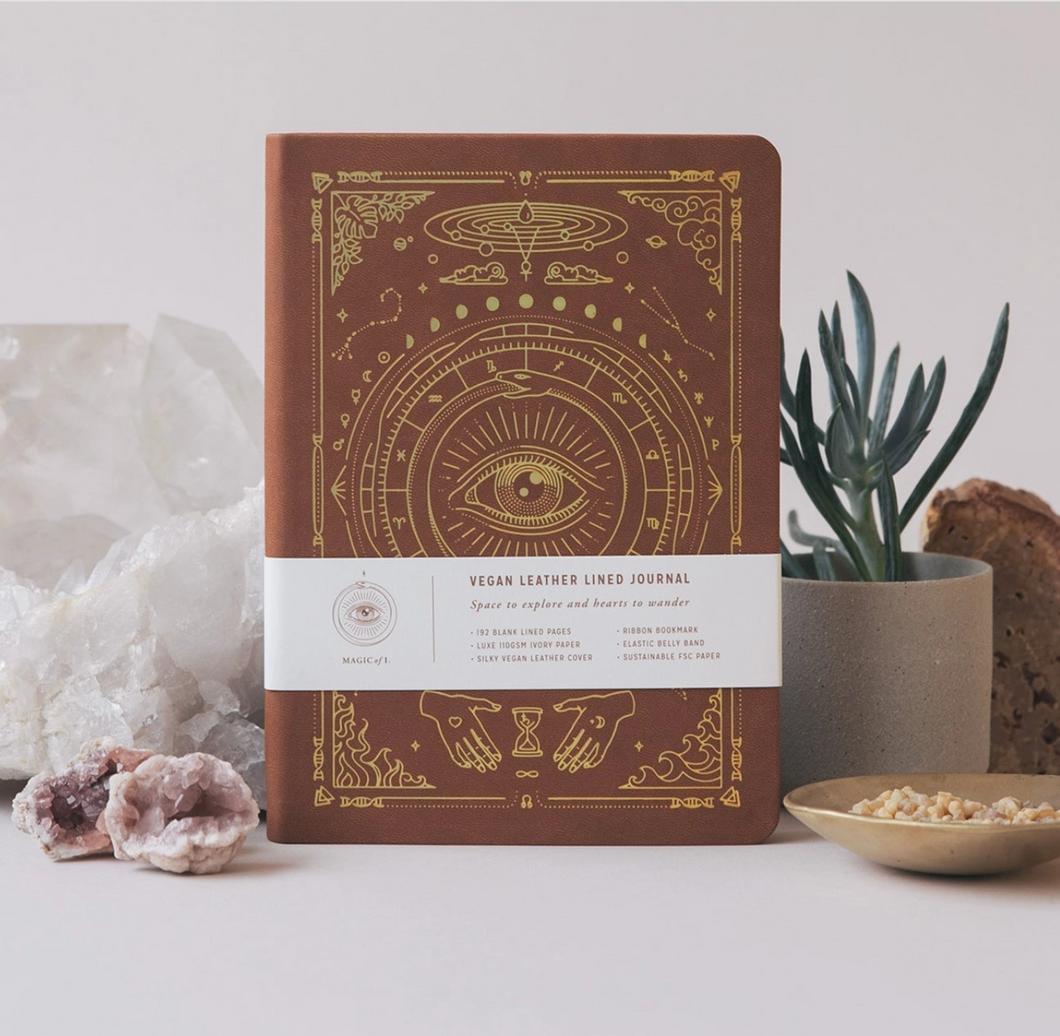 A5 VEGAN LEATHER JOURNAL - DESERT BROWN