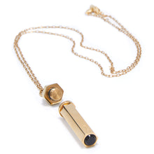 Load image into Gallery viewer, HEX CAPSULE PENDANT GOLD PLATE BLACK ONYX

