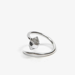 BESPOKE - HERKIMER DIAMOND CLAW RING SILVER