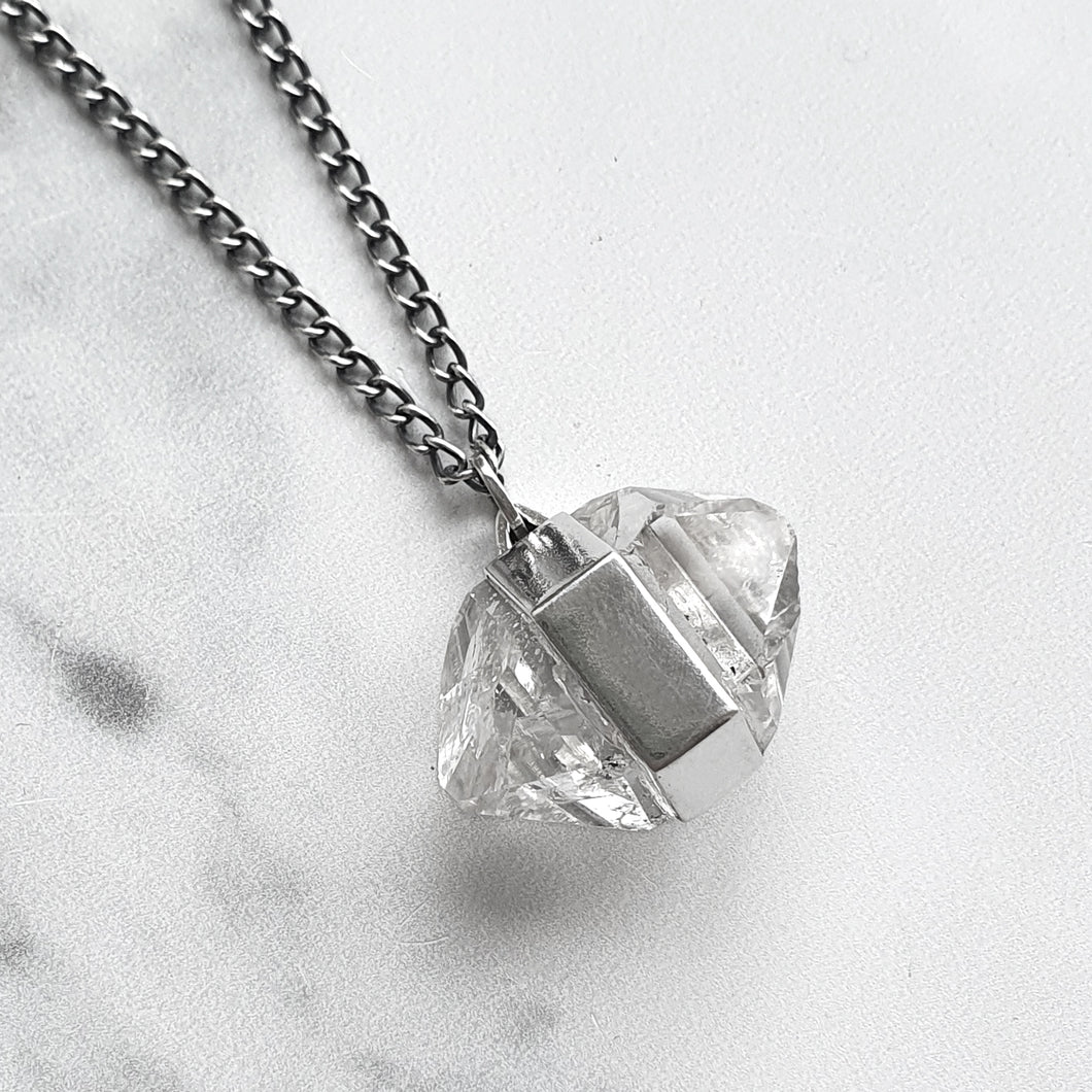 GIANT HERKIMER DIAMOND PENDANT IN SILVER – Shes Lost Control