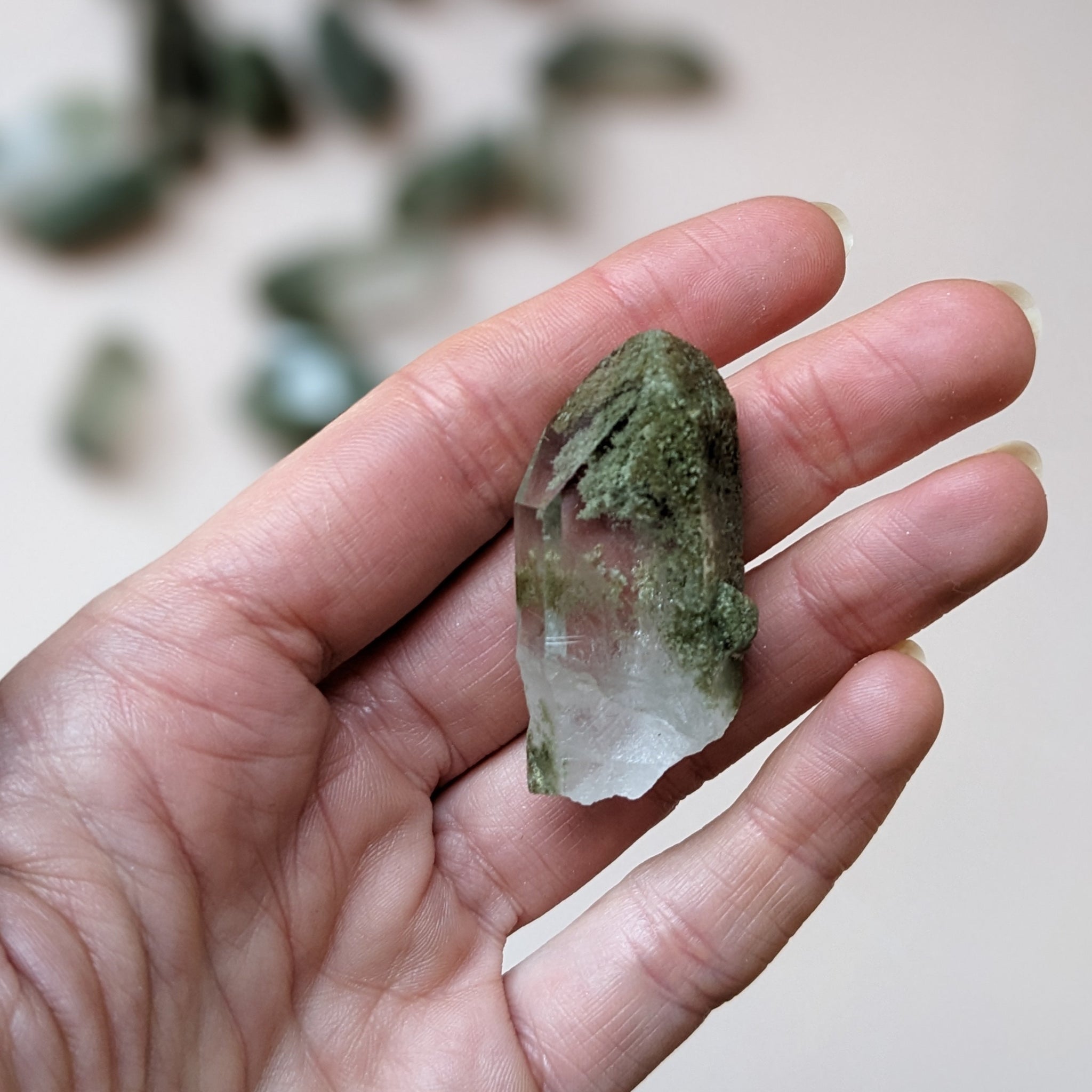 GREEN CHLORITE PHANTOM QUARTZ – Shes Lost Control