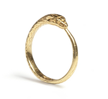 Load image into Gallery viewer, OUROBOROS SNAKE RING GOLD VERMEIL
