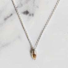 Load image into Gallery viewer, ELEMENTAL CRYSTAL BULLET PENDANT - SILVER
