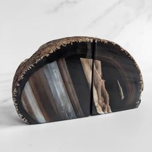 Load image into Gallery viewer, AGATE BOOK ENDS - RETRO STRIPE
